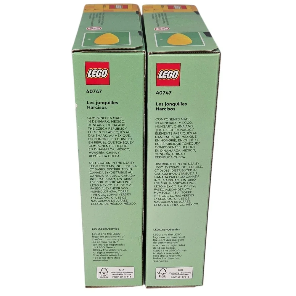 (LOT 2) LEGO Daffodils 40747 Flower Building Set 216 PCS Botanical New Sealed‎